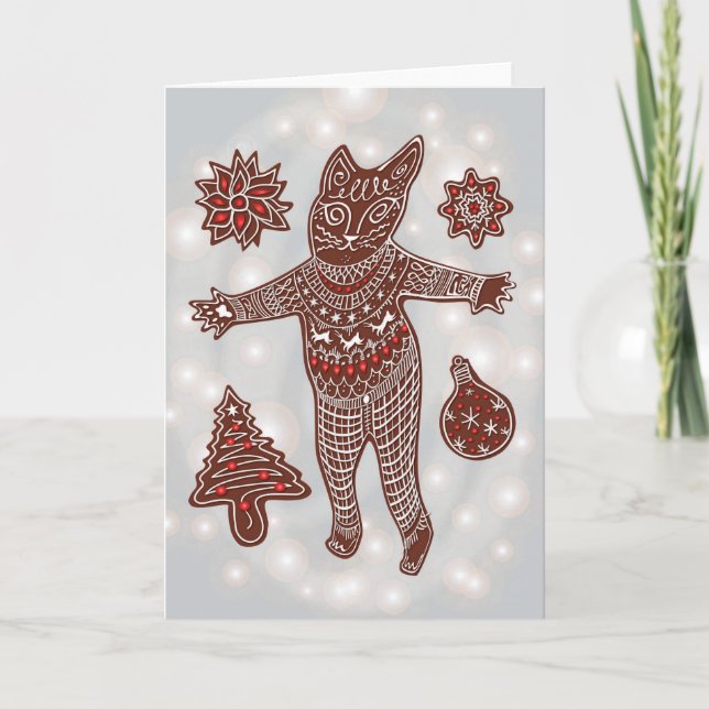 Gingerbread Cat  & Cookies, 2025 Karte (Vorderseite)