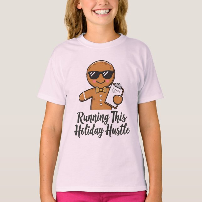 Gingerbread CEO Shirt – Running This Holiday Hustl (Vorderseite)