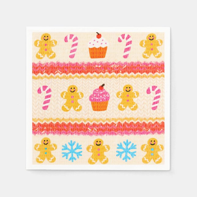 Gingerbread Christmas Paper Napkins Serviette (Vorderseite)
