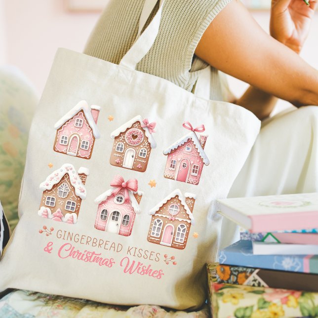 Gingerbread Christmas Tote Bag (Customize this cute gingerbread Christmas tote bag. )