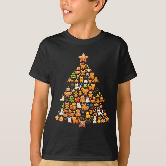 Gingerbread Christmas Tree Funny Gingerbread Anima T-Shirt (Vorderseite)