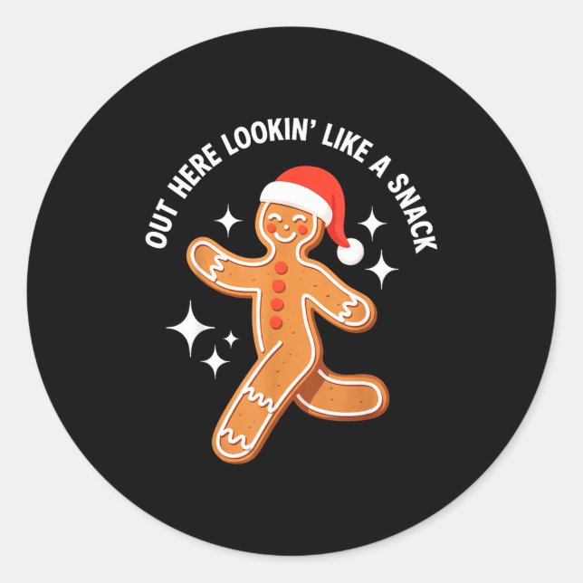 Gingerbread Christmas Xmas Couple Hot Girlfriend - Runder Aufkleber (Vorderseite)