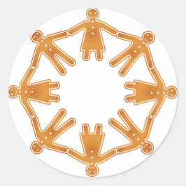 Gingerbread Circle Runder Aufkleber