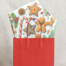 Gingerbread Cookie Candy Cane & Pine  Seidenpapier