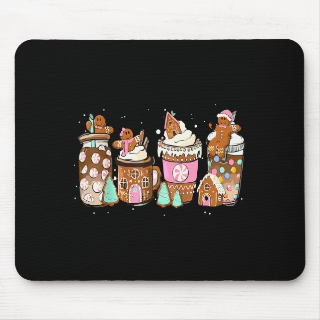 Gingerbread Cookie Christmas Coffee C Latte Drink  Mousepad (Vorne)
