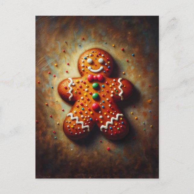 Gingerbread Cookie Festive Painting Postkarte (Vorderseite)