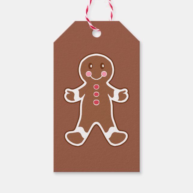 Gingerbread Cookie-Geschenketiketten Geschenkanhänger (Vorderseite)