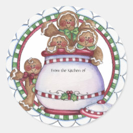 Gingerbread Cookie Jar Label - Aus der Küche von Runder Aufkleber