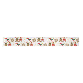 Gingerbread Cookie Pattern Christmas Tissue Paper Satinband