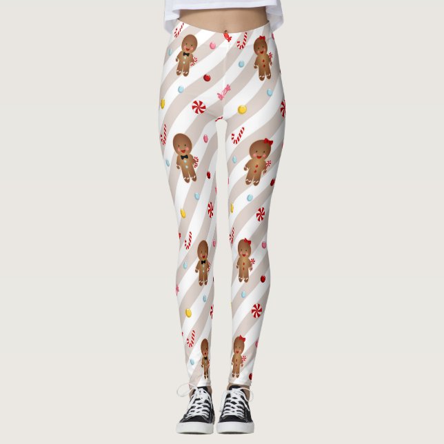 Gingerbread cookies Christmas Leggings (Vorderseite)