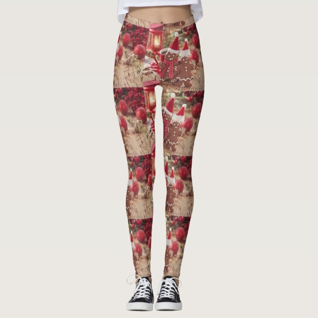 **GINGERBREAD COOKIES GALORE** CHRISTMAS LEGGINGS (Vorderseite)