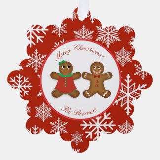 Gingerbread Couple Ornament Weihnachtskarte