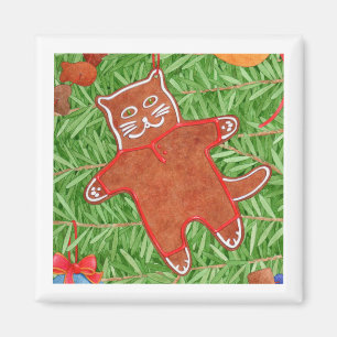 GINGERBREAD CUISINE Carré Magnet / Blanc