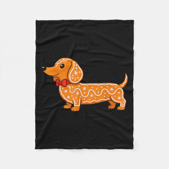 Gingerbread Dachshund Christmas Cute Weiner Dog  Fleecedecke (Vorderseite)