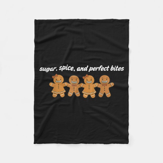 Gingerbread Dental Christmas Ortho Squad Orthodont Fleecedecke (Vorderseite)