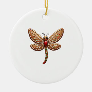 Gingerbread Dragonfly Keramik Ornament