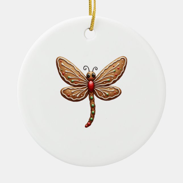 Gingerbread Dragonfly Keramik Ornament (Vorne)