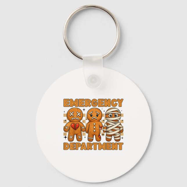 Gingerbread Emergency Department Christmas Nurse D Schlüsselanhänger (Vorderseite)