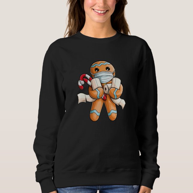 Gingerbread Face Mask Christmas 2020 Quarantine Pa Sweatshirt (Vorderseite)