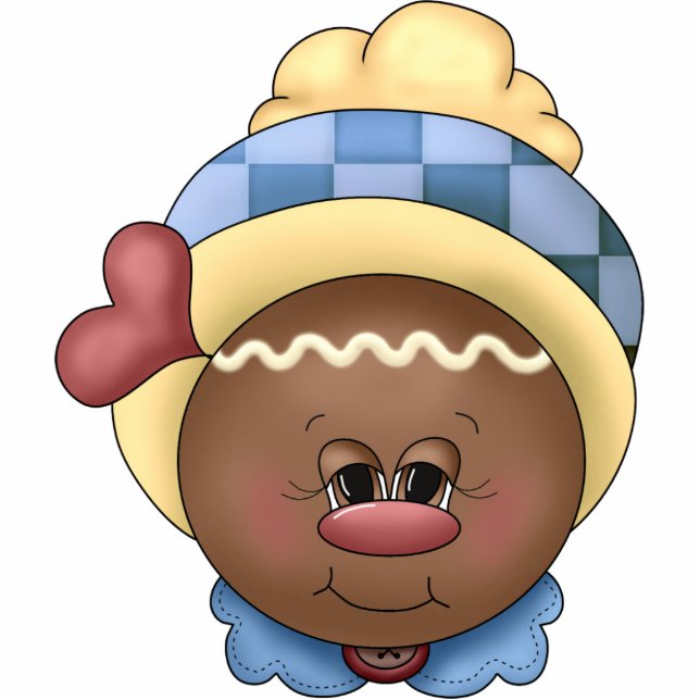 Gingerbread Face Ornament Fotoskulptur Ornament (Vorne)