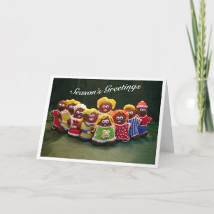 Gingerbread Family Chor Weihnachtskarte Feiertagskarte