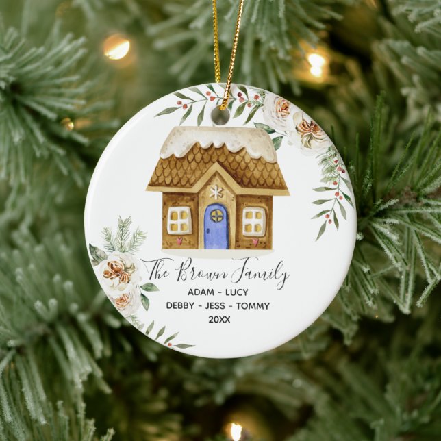 Gingerbread Family Christmas House Ornament Gift (Baum)