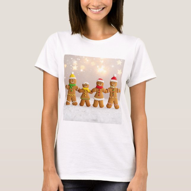 Gingerbread Family Christmas T-Shirt (Vorderseite)