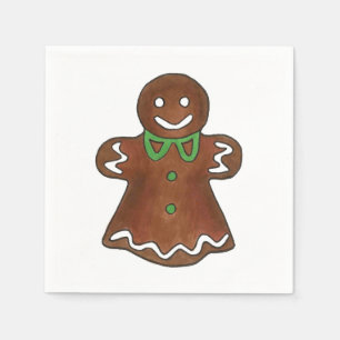Gingerbread Frau Lady Weihnachtskoch Napkins Serviette