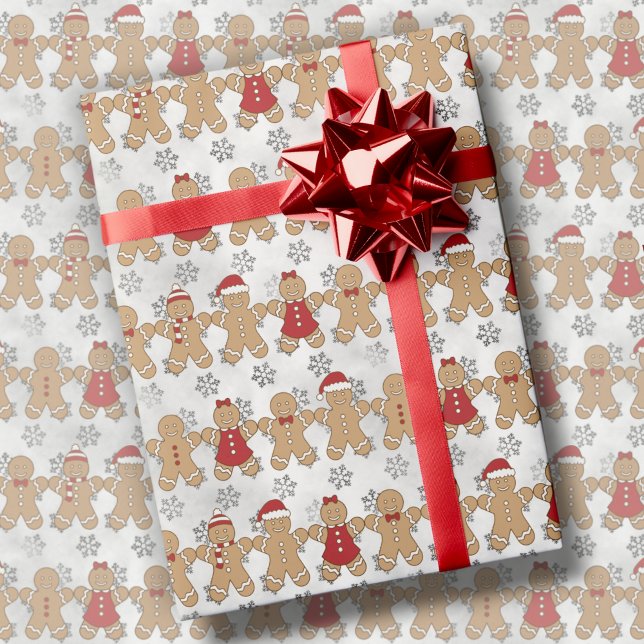 Gingerbread Friends Niedlich Weihnachtsgeschenk Geschenkpapier (Von Creator hochgeladen)