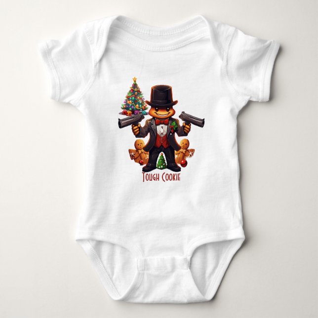 Gingerbread Gangster Baby Strampler (Vorderseite)