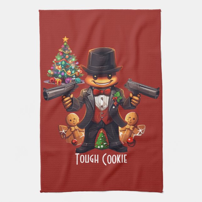 Gingerbread Gangster Geschirrtuch (Vertikal)