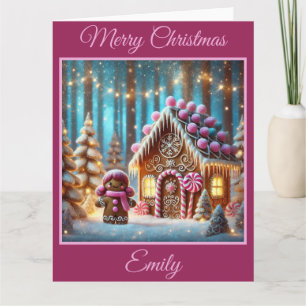 Gingerbread Girl and Gingerbread House Karte