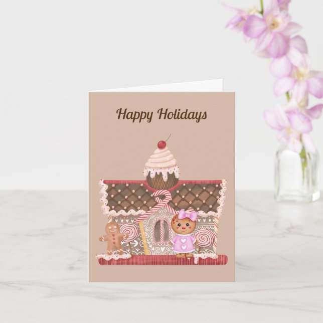 Gingerbread Girl and House Karte (Orchidee)
