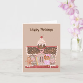 Gingerbread Girl and House Karte