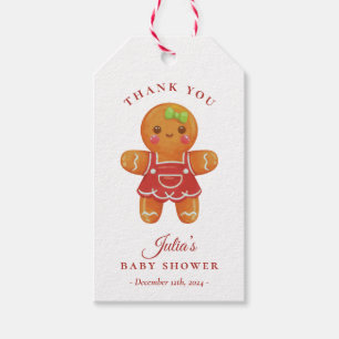 Gingerbread Girl Baby Shower Tag Geschenkanhänger