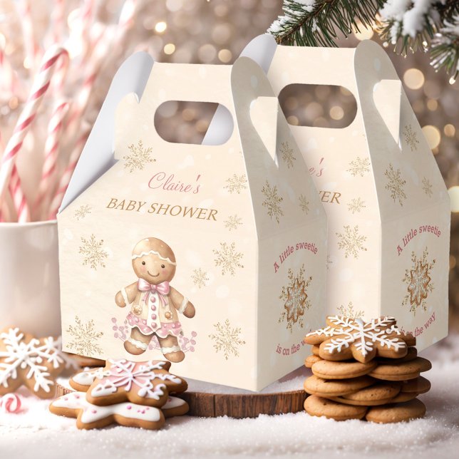Gingerbread Girl Christmas Baby Showbox Geschenkschachtel (Gingerbread Girl Christmas Baby Shower Favor Box)