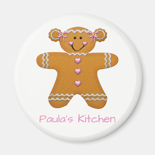 Gingerbread Girl Kühlschrankmagnet~Personalize! Magnet (Vorne)