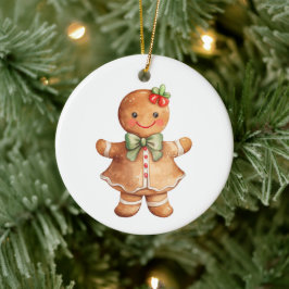 Gingerbread Girl Weihnachten Keramik Ornament