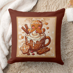 Gingerbread Girl's Hot Cocoa Hot Tub Retreat Kissen