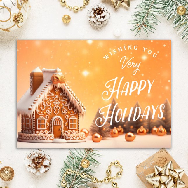 Gingerbread Happy Holidays Realtor Holiday Card Dankeskarte (Von Creator hochgeladen)