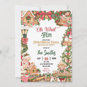 Gingerbread-Haus-Thema Oh Was Für Ein Spaß Weihnac Einladung