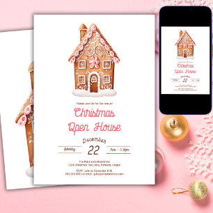 Gingerbread-Haus-Weihnachts-Open-House Einladung