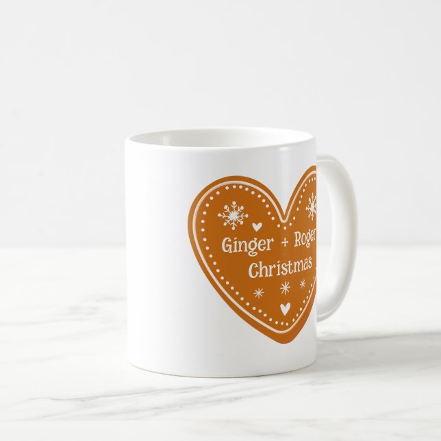 Gingerbread Herzweihnachtsgeschenk Kaffeetasse (VorderseiteRechts)