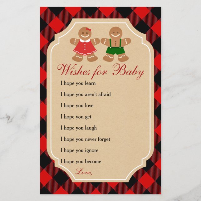 Gingerbread Holiday Gender Revewards for Baby (Vorderseite)
