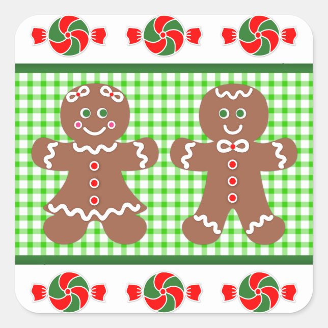 Gingerbread Holiday Quadratischer Aufkleber (Vorderseite)