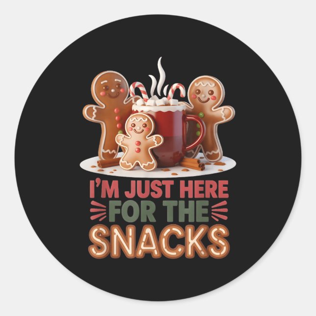 Gingerbread Holiday Snacks Funny Christmas  Runder Aufkleber (Vorderseite)