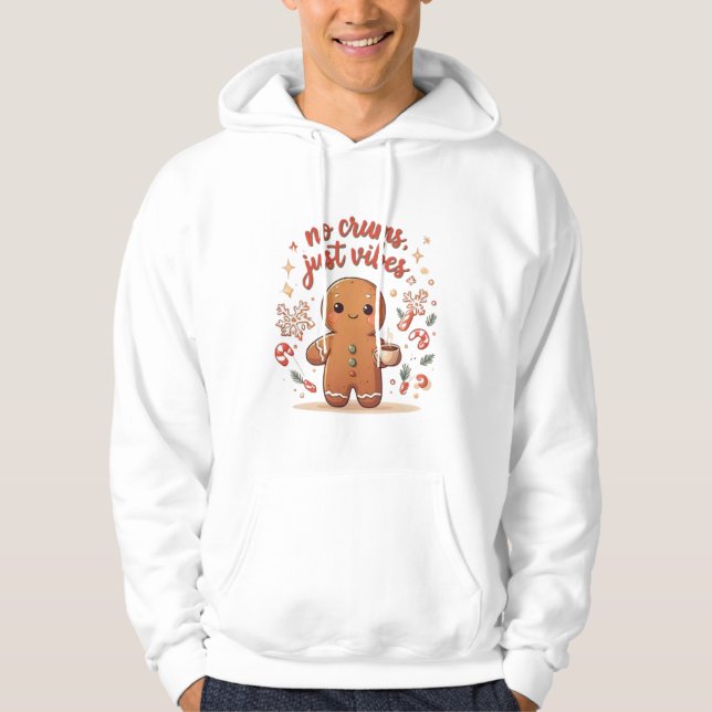 Gingerbread Holiday Vibes Cozy Christmas Hoodie (Vorderseite)