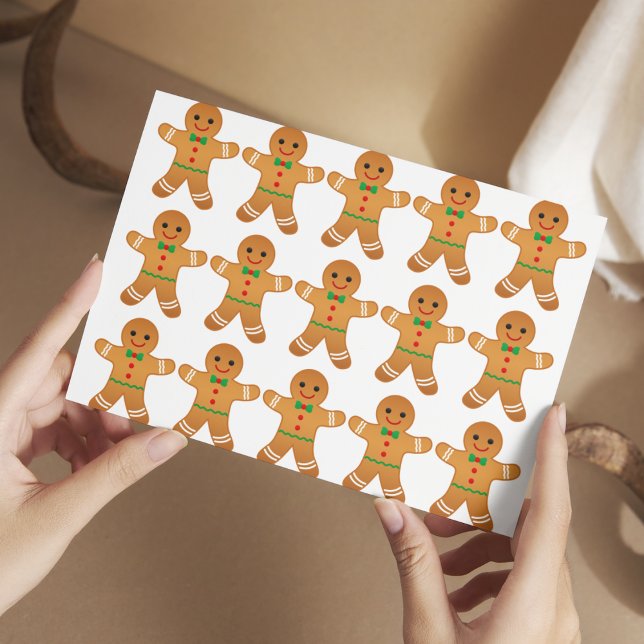 GINGERBREAD HOMMES MOTIF carte postale de Noël (Créateur téléchargé)