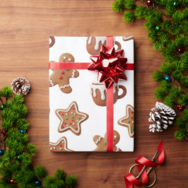 Gingerbread Hot Cocoa Christmas Pattern Geschenkpapier