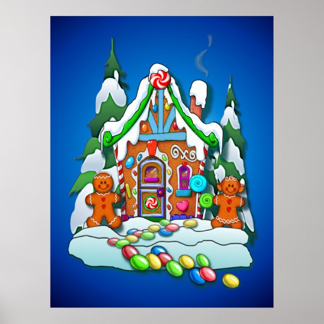 GINGERBREAD HOTEL by SHARON SHARPE Poster (Vorne)